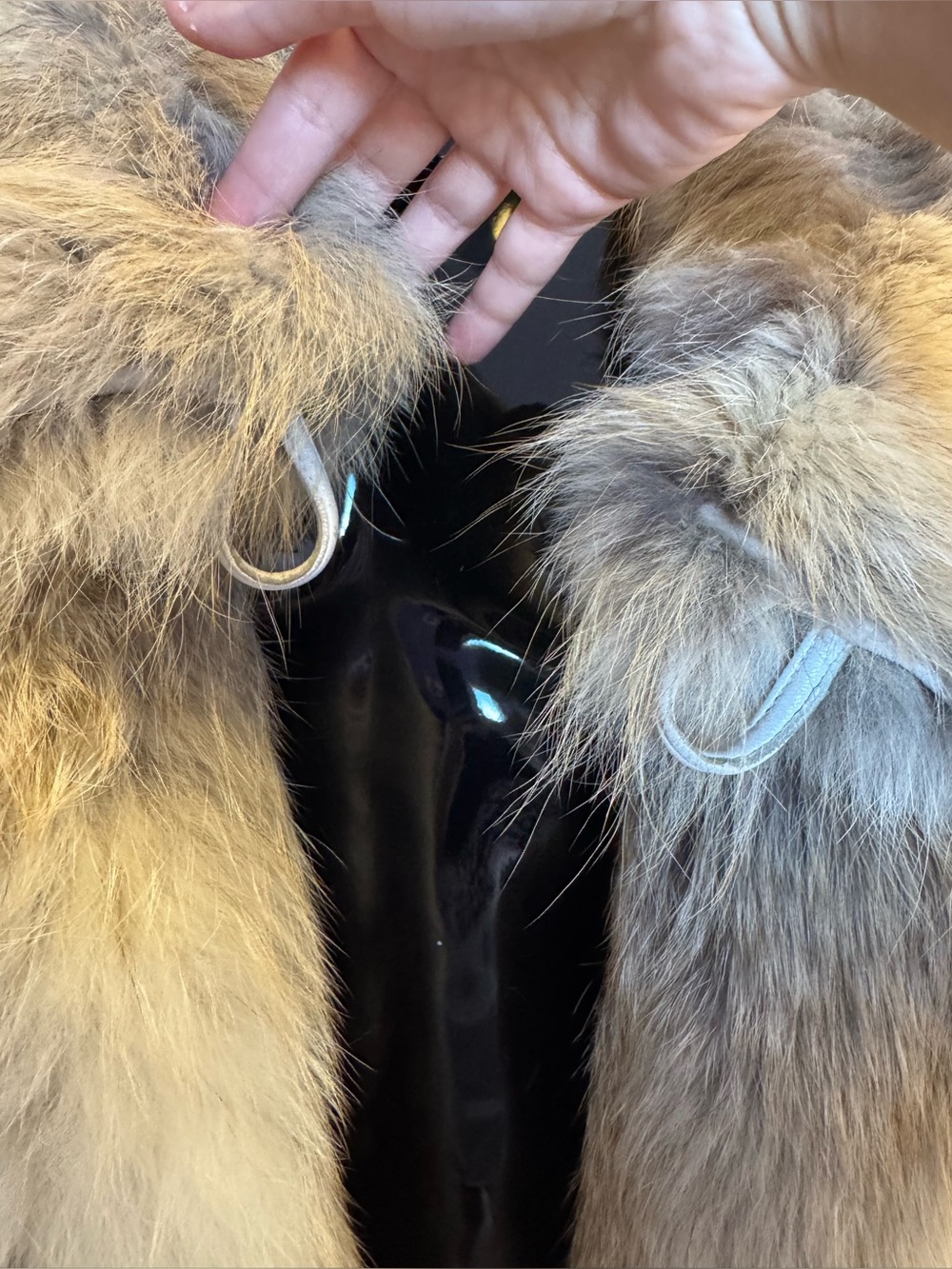 Golden island gold fox Luxurious Natural Fur Coat -Honey Blonde Tones Men  hood - Picture 11 of 16
